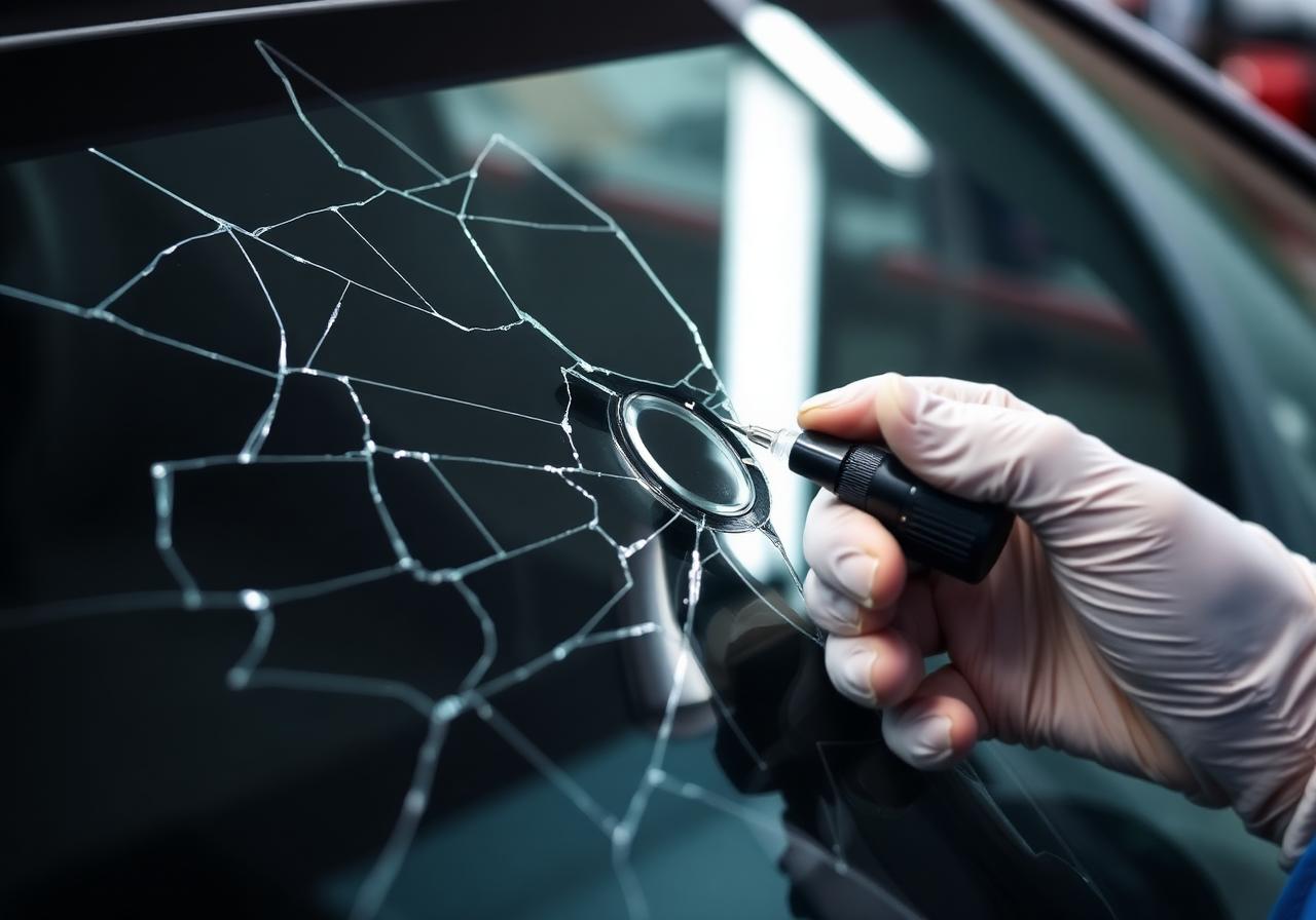 Rock chip windshield repair